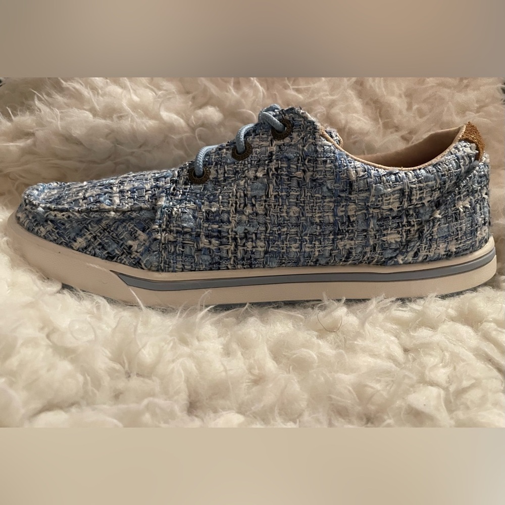 Twisted X Light Blue Tweed Low-Top Sneakers